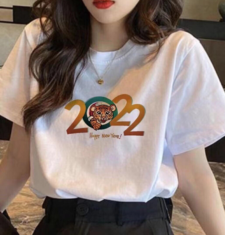 New year in early spring! [ziyijia] round neck loose print short sleeve T-shirt 0071# WTT