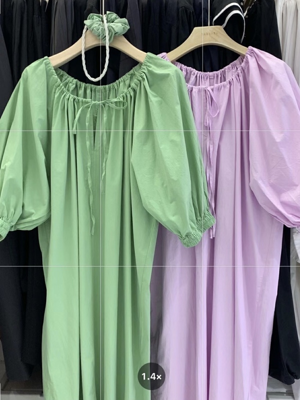 New in early summer! [sanbara] personalized simple bubble sleeve dress 9295# LSW