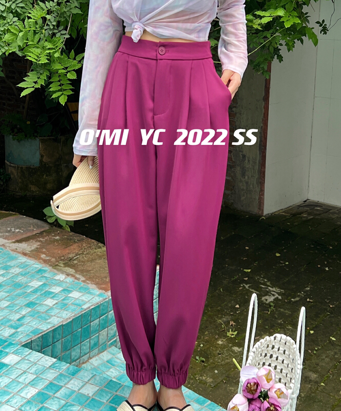 [O MI] straight tube versatile loose Leggings casual pants 2670# HBx
