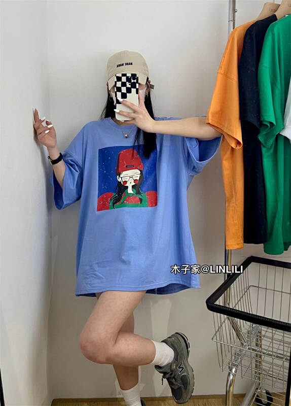 New in early summer! [Muzi family] Korean round neck letter versatile girl print short sleeve T-shirt ys1-66880# XYY