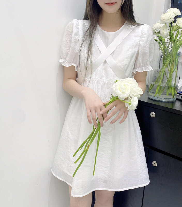 New in early summer! [BL Bertie Leah] Korean Style Bubble Sleeve Dress 23313# XYJ