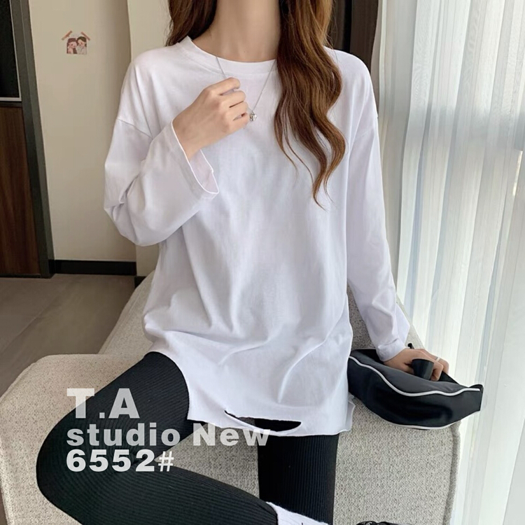 New year in early spring! [TA +] Korean round neck solid long sleeve T-shirt 06552# XYY