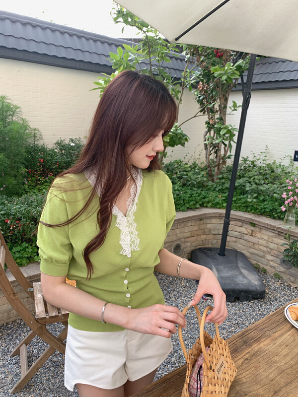 [as] Korean Quzhu lace sweater 7011# HBx