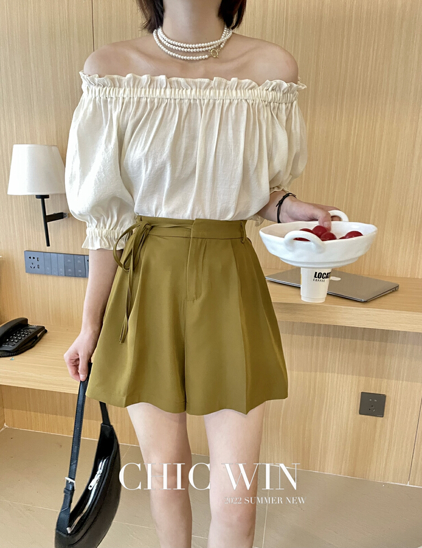[chic win] Korean loose and slim bandage elastic waist casual shorts 6613# CSX