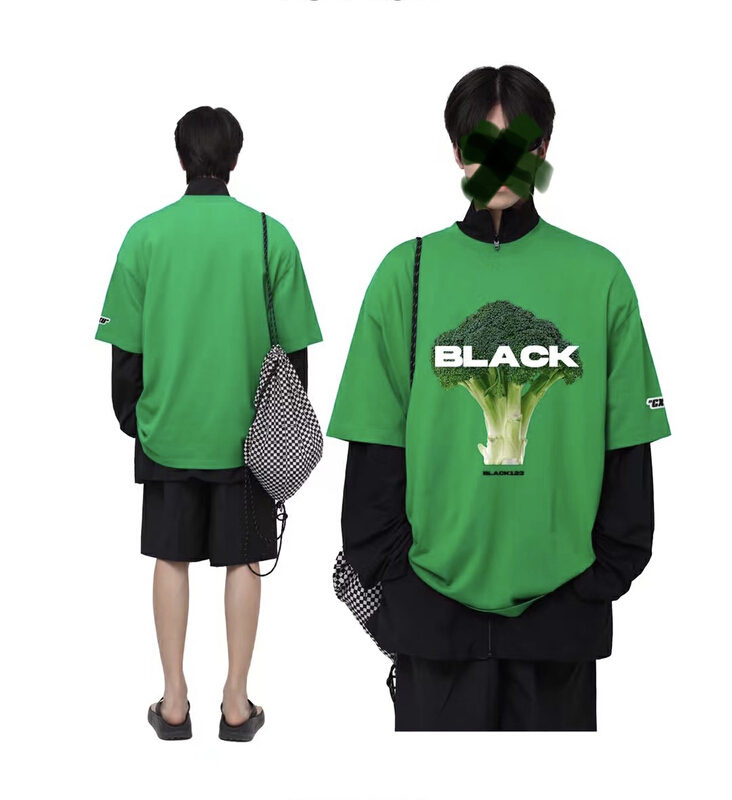 [Tess] round neck loose print short sleeve T-shirt ckk# ZZL