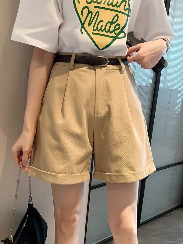 [Yutong] slim high waist comfortable casual shorts (with belt) y8923# ll