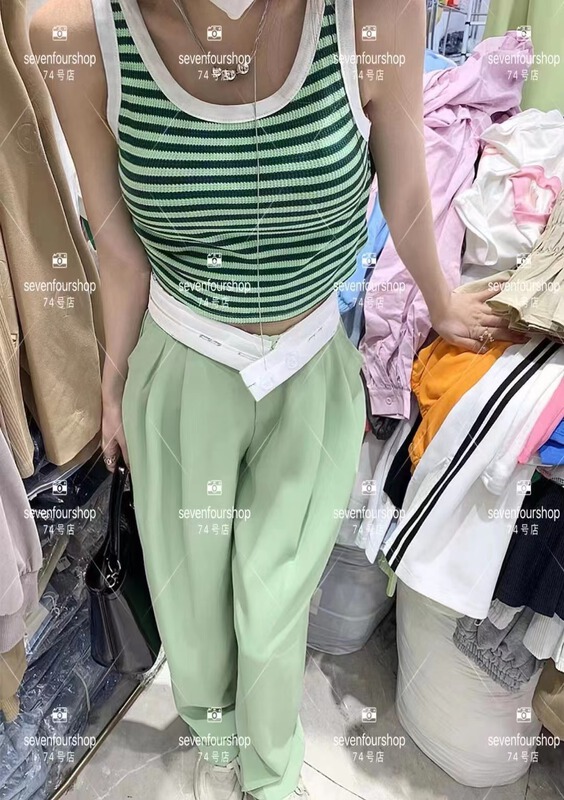 goods in stock! New in early summer! [sevenforshop] striped slim tank / sling 87970# ozq