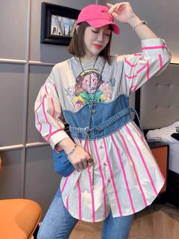 goods in stock! New in early summer! [yayirou] fake two fashionable Vintage dresses (with belt) ys1-8062# zyh