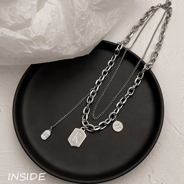 [XK # double layer character Necklace]