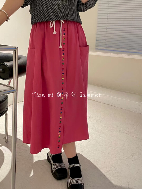 [Tian MI] high waist lady temperament pleated skirt 9006# L