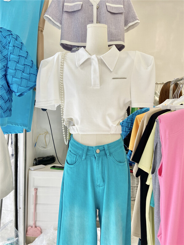 [Jun Jun] niche design versatile short shirt 16871# CLS