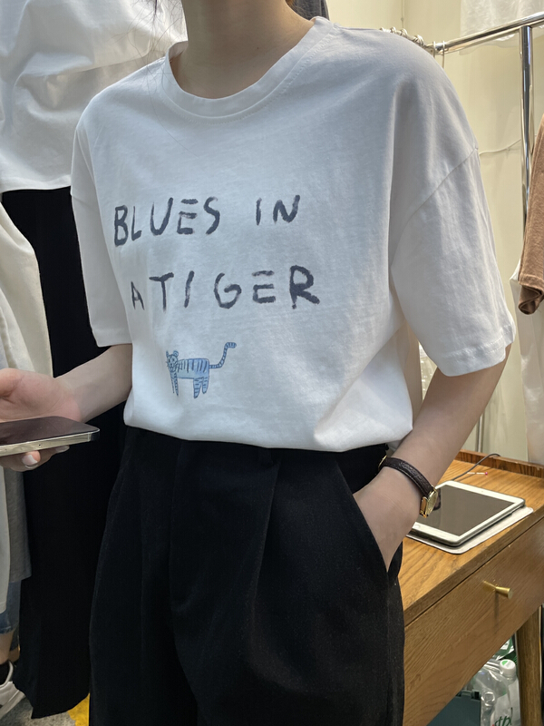 goods in stock! [Libai Li Bai] Korean alphabet printing loose and thin Casual Short Sleeve T-shirt 2232-3# ll