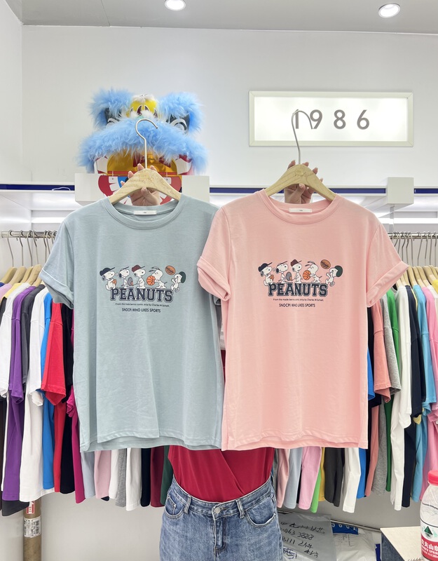 New in early summer! [1986] letter printed Korean round neck short sleeve T-shirt c614# LSL