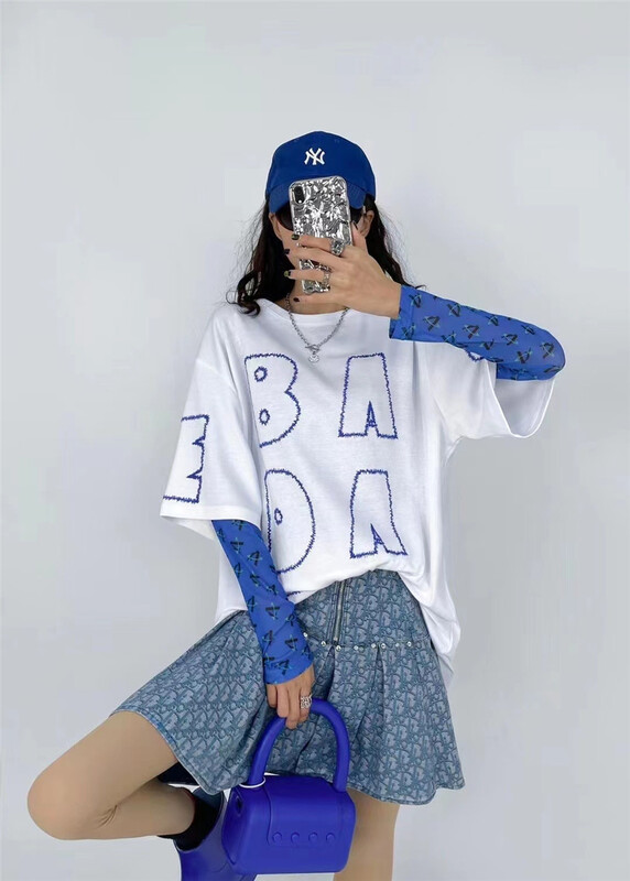[Eric] letter printed Korean Short Sleeve T-shirt (T-shirt only) 0144# ozq