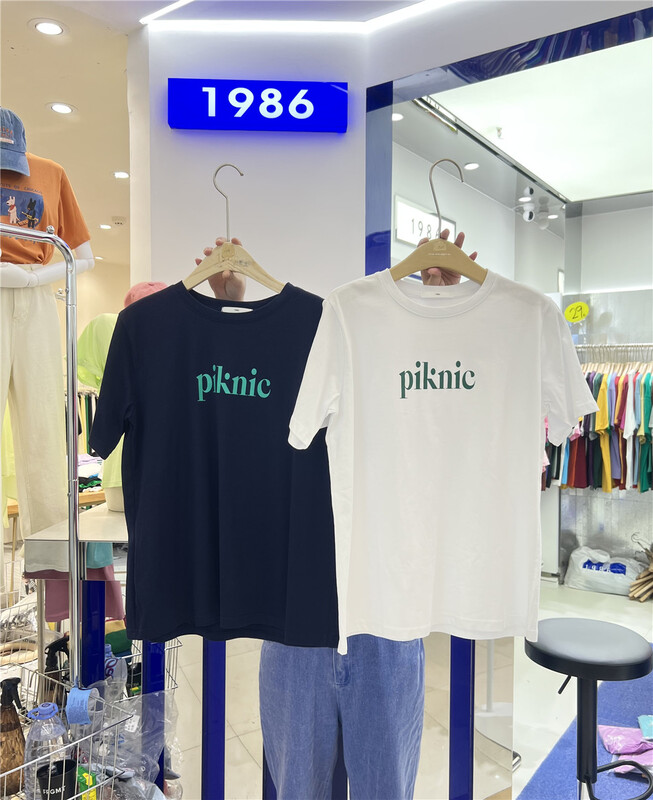 [1986] crew neck versatile letter print short sleeve T-shirt f1308# LSL