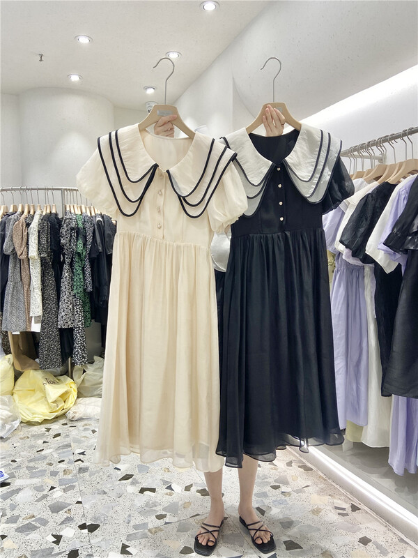 goods in stock! [miss Jiao] crimped Korean Ruffle Dress 9369# CLS