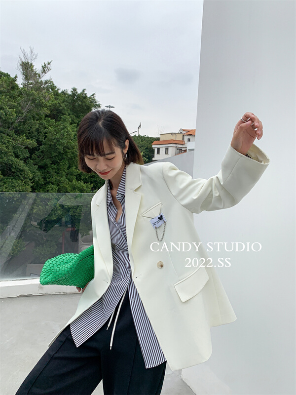 New year in early spring! [candy] temperament double breasted patch suit b301# ZSY