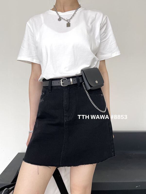 Original price 89.11! [Wawa] Korean versatile slim skirt (with waist bag) 08853# CJJ