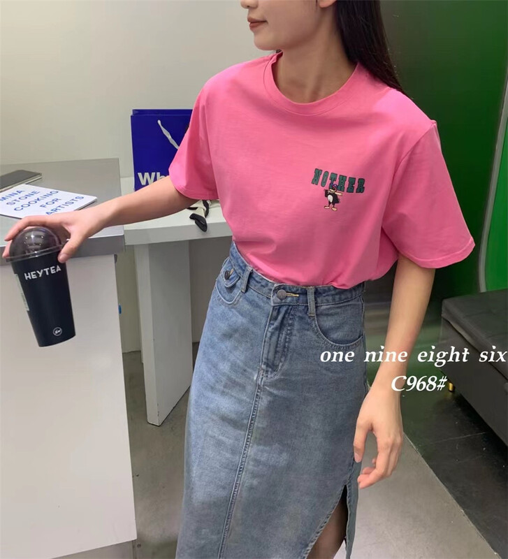 [1986] simple, loose and comfortable printed short sleeve T-shirt 968# XYY