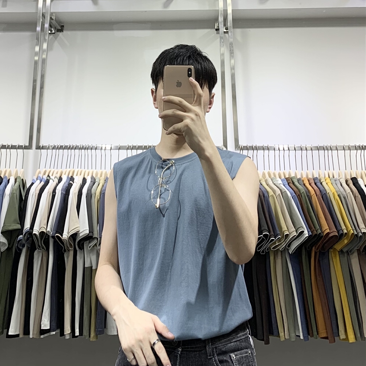 [Yeshe] Korean version Pullover solid color vest b7701# ZZL