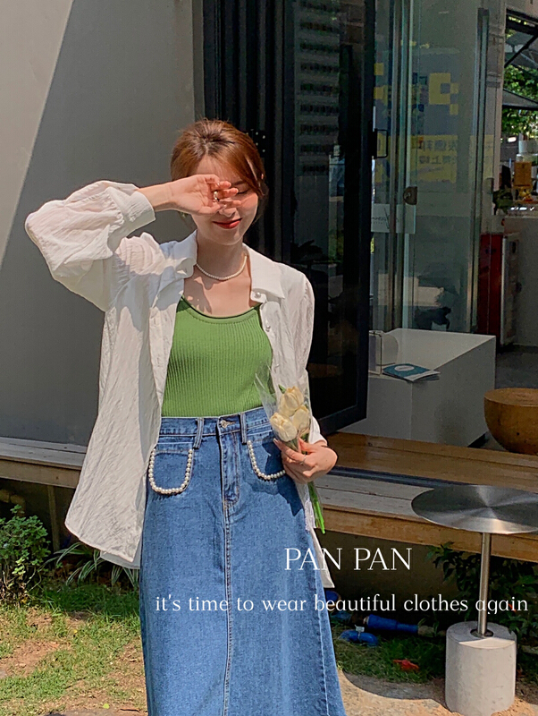 New in early summer! [Panpan] Korean version solid color loose lazy wind sunscreen shirt 8306# cqw