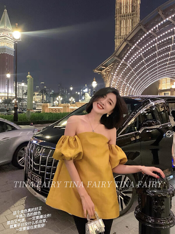 [L.L studio] one shoulder rag top bubble sleeve blouse 7702# PCZ