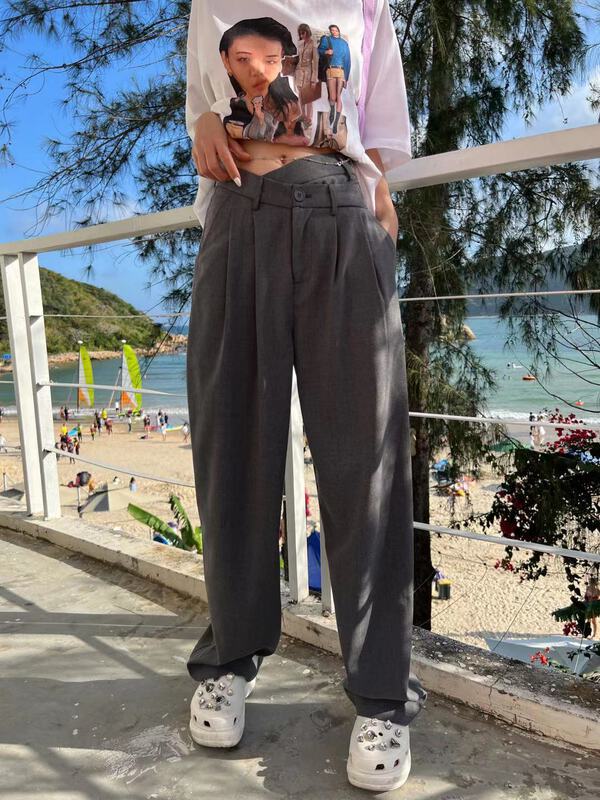 goods in stock! New year in early spring! [ecru] Plaid versatile comfortable casual pants ys1-211016# zxl