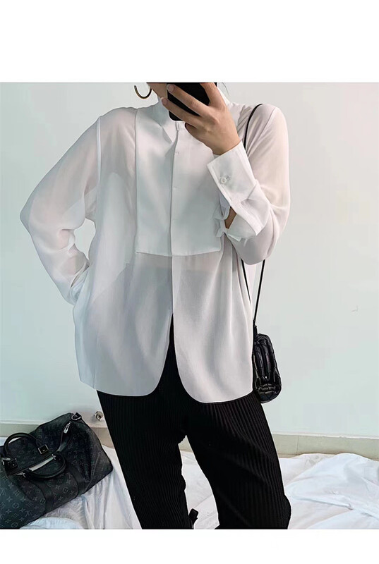 goods in stock! New in early summer! [Wuzhi] high sense commuter fashion long sleeve shirt 8-86092# XJ