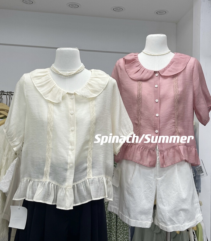 [spinach family] age reducing Versatile Single breasted shirt 8999# HBx