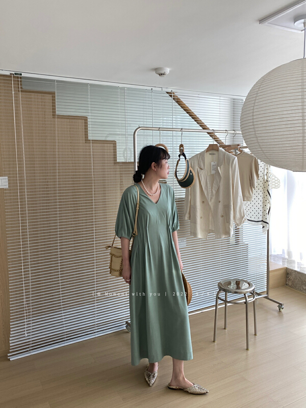 Live broadcast ⑥! [moment with you] Korean casual bat sleeve dress (dress only) t0606-j# LSW