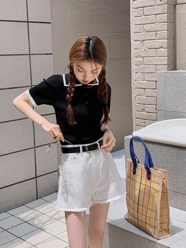 [hempure] tassel love POCKET DENIM SHORTS s22243097-1# lwy