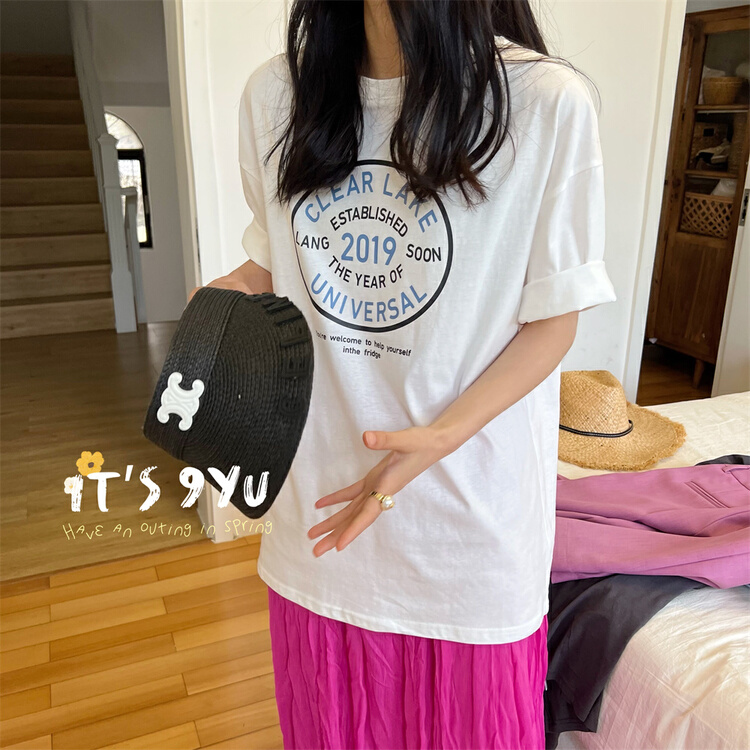 New in early summer! [JY] Korean fashion 2019 letter short sleeve T-shirt 6690# CLS