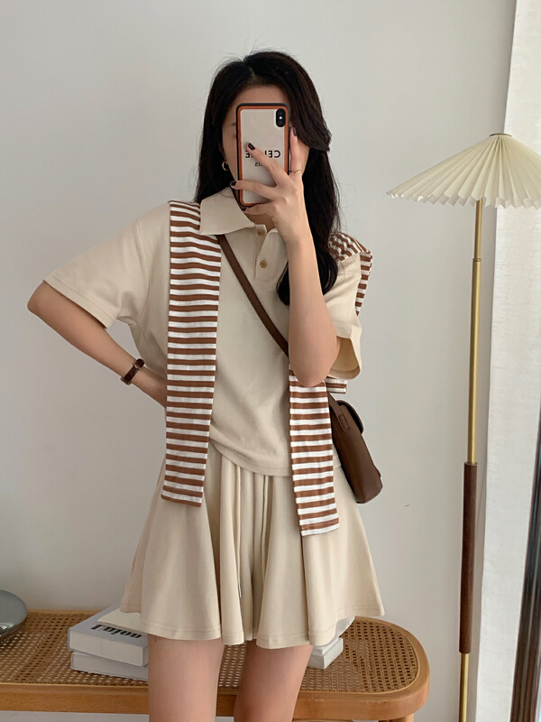 New year in early spring! [victory. 2] simple fashion Top + comfortable casual pants set (with shawl) b75# WPL