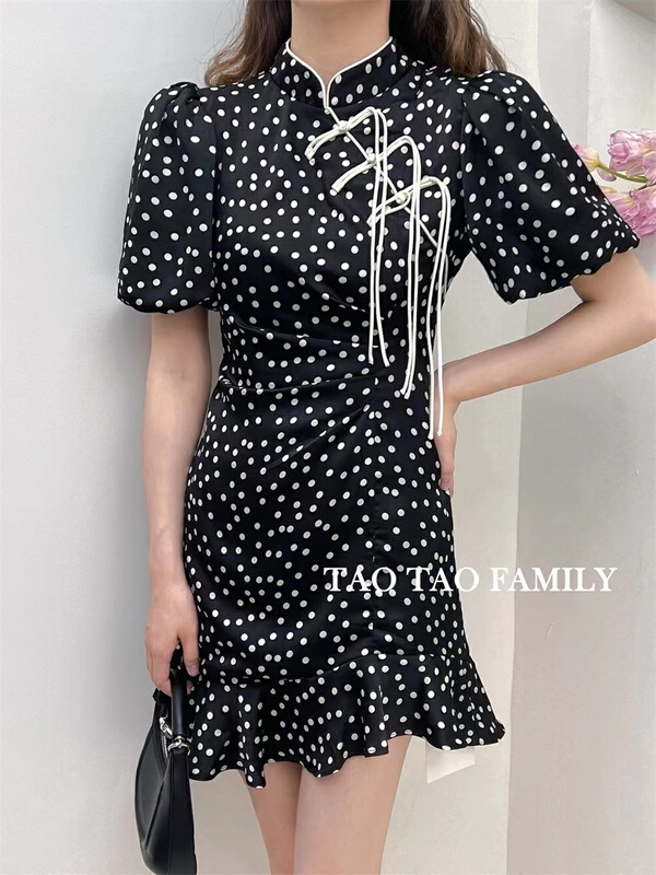 New in early summer! [Taotao family] vintage style versatile dress 3582# lwy