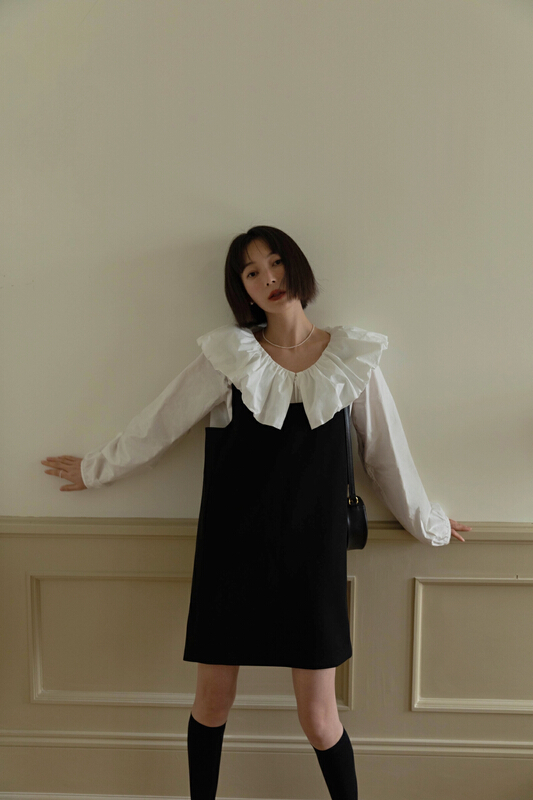 New year in early spring! [new open] Korean loose solid color baby collar shirt jy22039# zxl