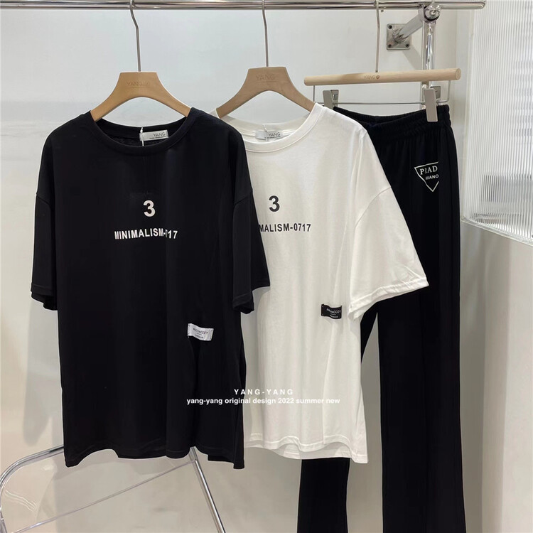 [Yang-Yang] personalized loose figure 3 printed short sleeve T-shirt c6230# CLS