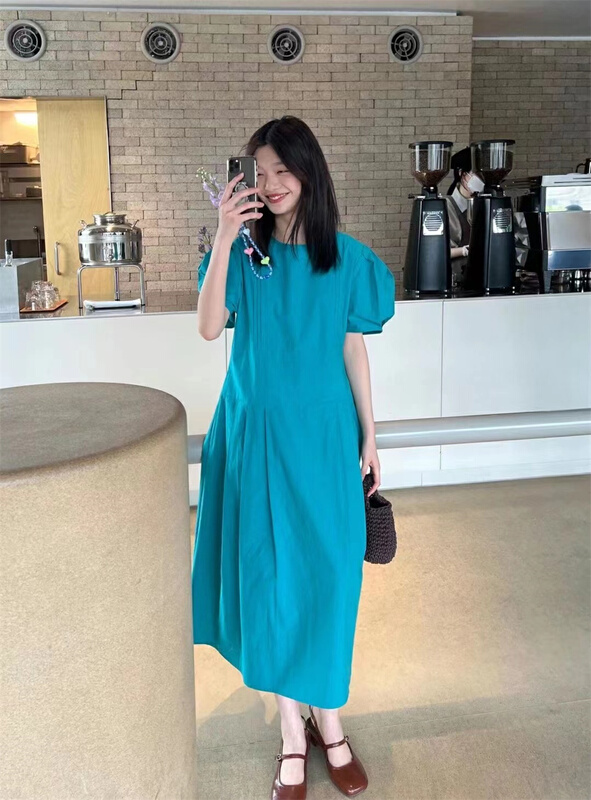 [A-One] Korean round neck slim dress 9919# LSW