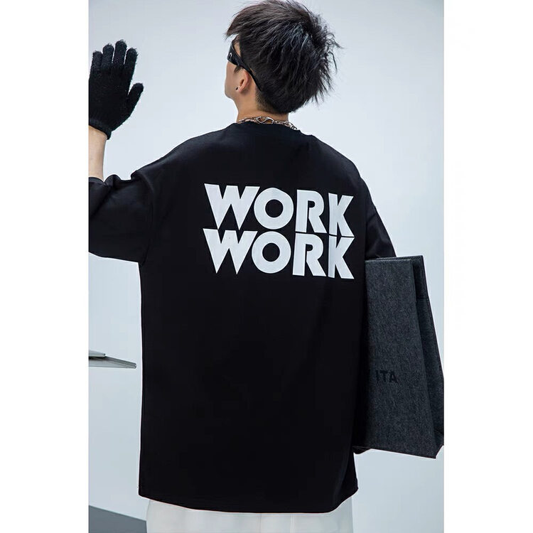 goods in stock! [TPY] 320G heavy weight personalized niche letter Casual Short Sleeve T-shirt 9121\zzl