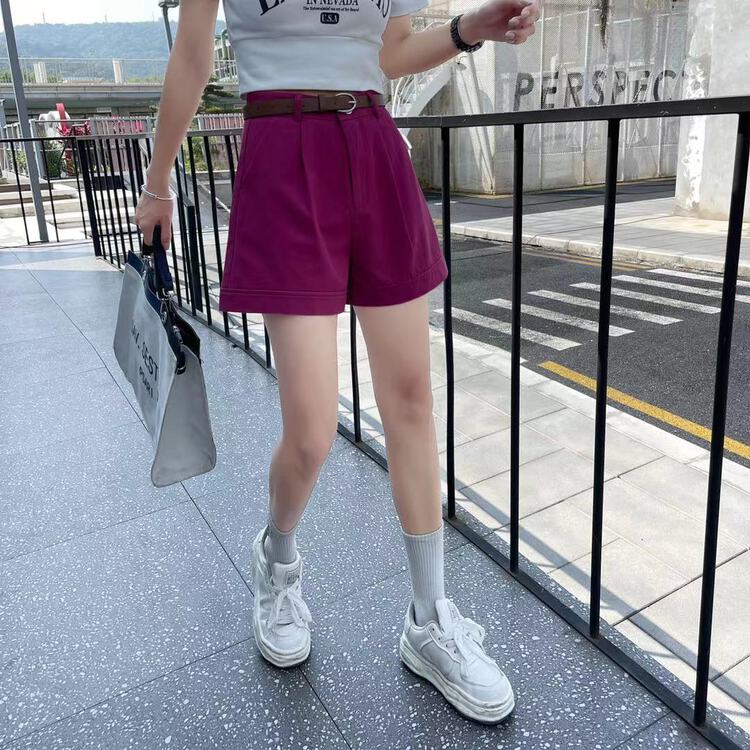 [Manulife] high waist comfortable Korean casual shorts (with belt) 1889# ll