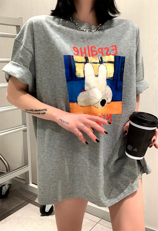 New year in early spring! [CC +] cartoon printing fashion short sleeve T-shirt (T-shirt only) 8277# L