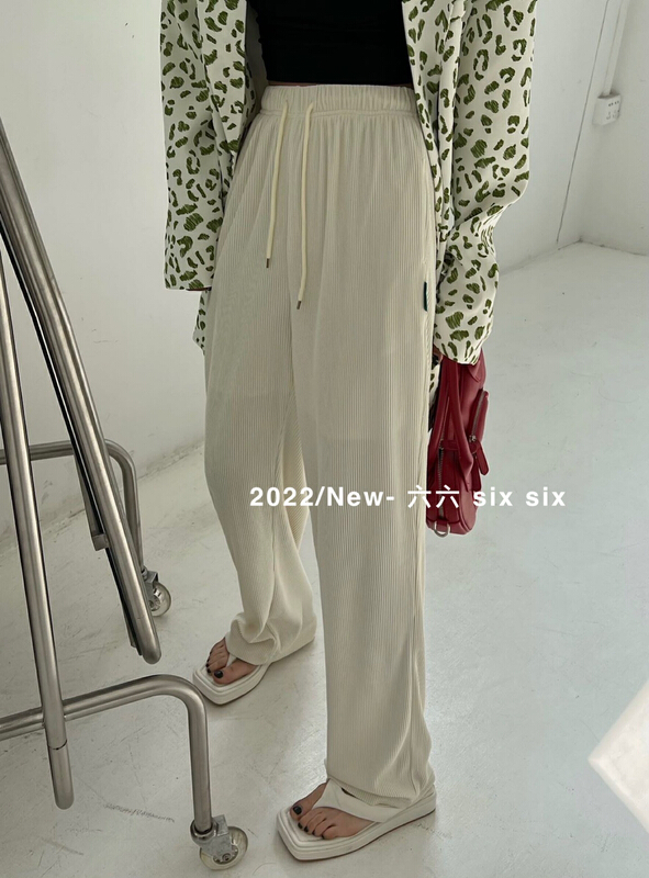 New in early summer! [66] hang strip wide leg hanging casual pants 16020# L