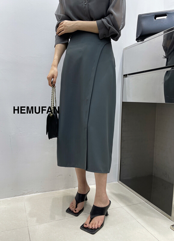 New in early summer! [hemufan hemufan] high waist temperament fake one-piece skirt h3508# L