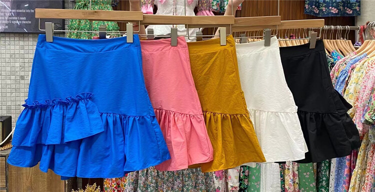 goods in stock! [N21] Korean fashion Ruffle A-line skirt 316# WPL