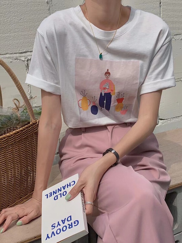 New in early summer! [Momo] Korean casual versatile short sleeve T-shirt 3818# HBx