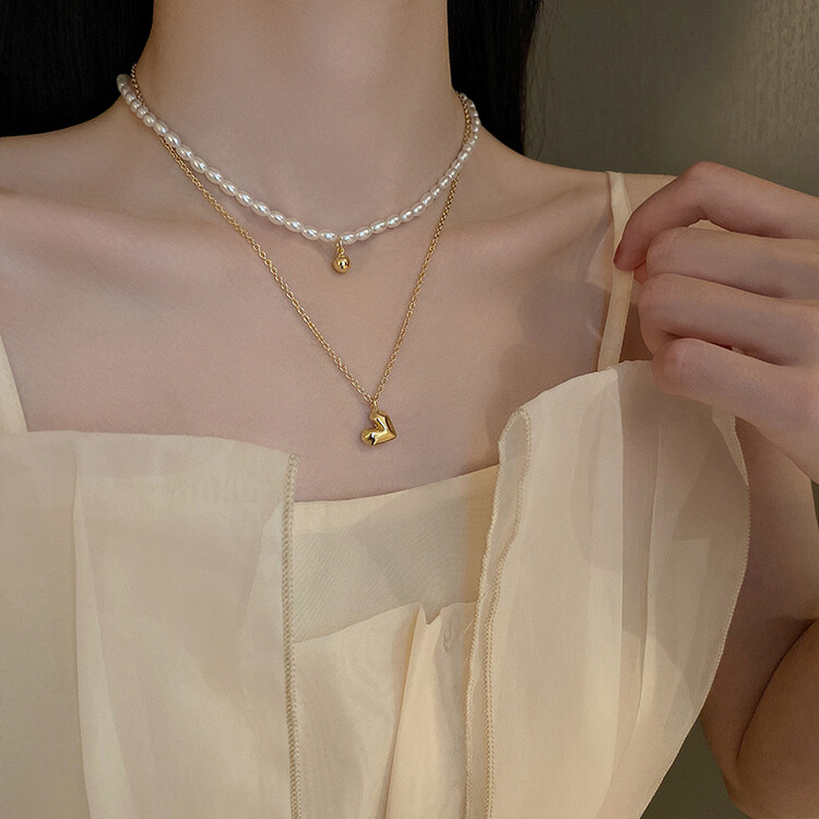 [inside] fashionable, exquisite and versatile short necklace (two piece set) x8995# zxl