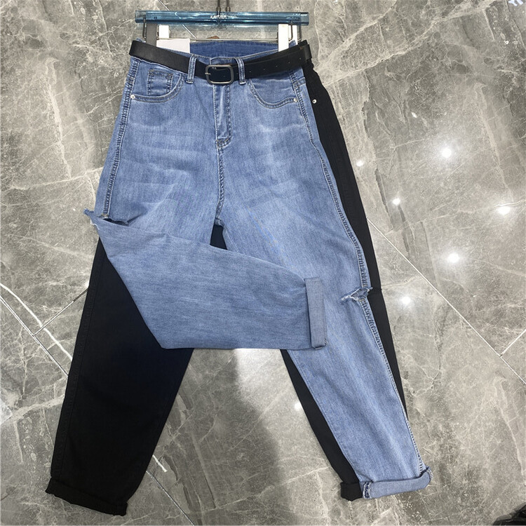 [Camille] Korean style broken hole Harlan jeans (without belt) 2970# zjy