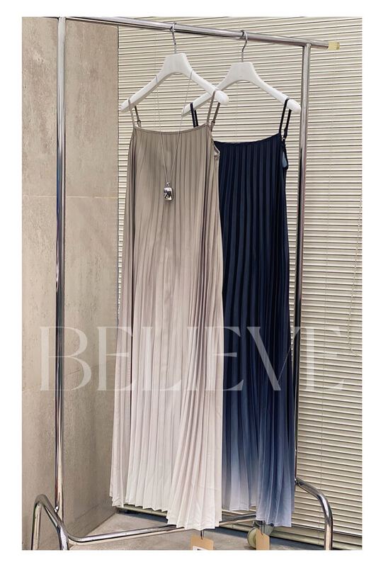 New in early summer! "BELIEVE" pleated gradient fashion dress BL90199# CQW