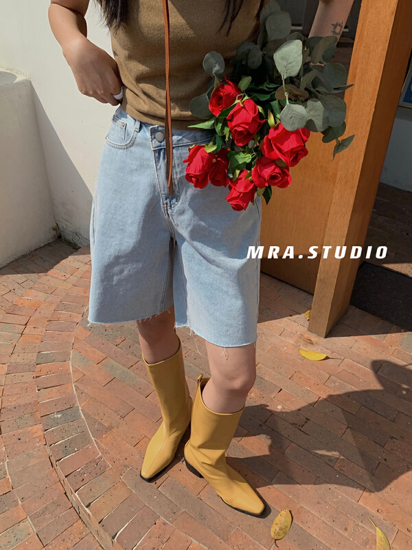 New in early summer! [MRA] niche design irregular waist denim shorts lp5551# zxl