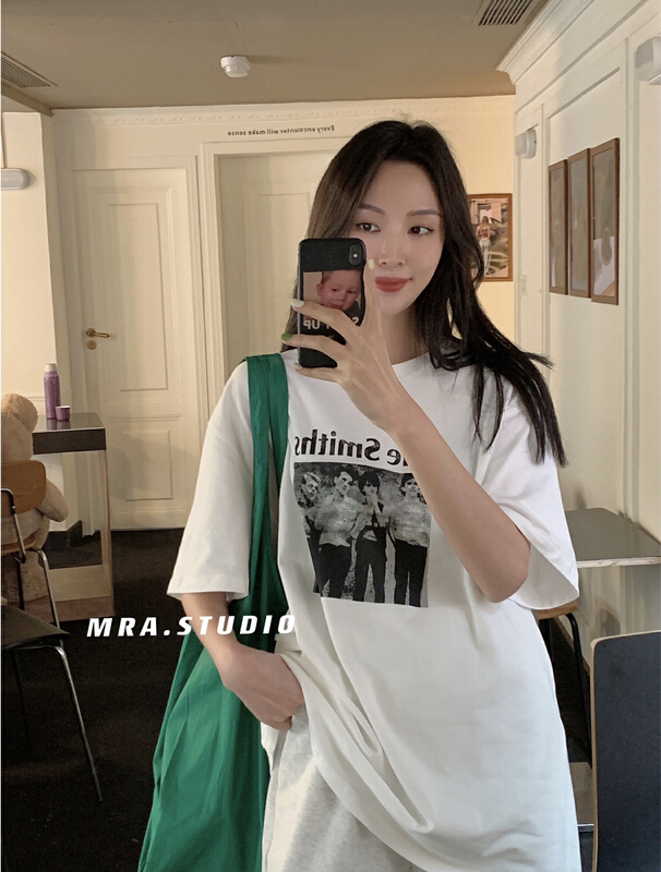 Original price 66.55! New year in early spring! [MRA] European and Korean head print loose large short sleeve T-shirt l1066# zxl
