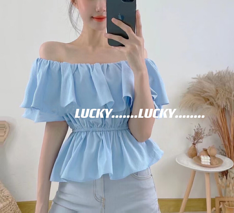 [lucky] a small and slim shirt with a narrow shoulder (with circle) 8621# zxx